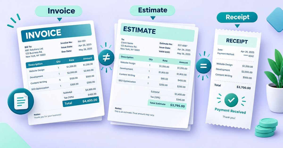 Invoice vs Receipt vs Estimate: What Is the Difference?